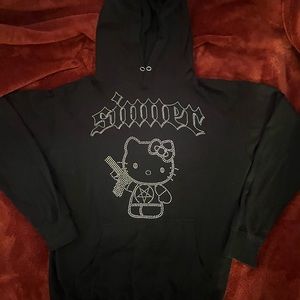 SINNER HELLO KITTY RHINESTONE HOODIE